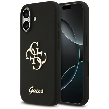 Guess Silikone-etui med stor 4G-skrift til iPhone 17 - Sort