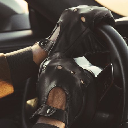 Guantes de cuero de oveja para conducir - Compatibles con pantallas táctiles - Negros Jeremiah para hombres - Guantes de conducir