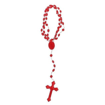 Plastrosenkransperler skinnende halskæde katolicisme bøn Religiøse smykker - Perfet Red