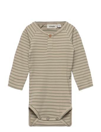 Nbmgago Ls Slim Body Aop Sep Lil Beige Lil'Atelier