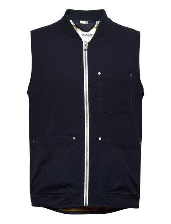 Slhbaker Cotton Vest W Blue Selected Homme