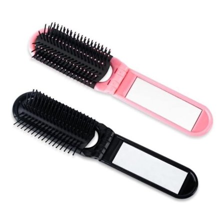 Hårbørste, 2-delt foldbar kamsæt med spejl, antistatisk hårbørste, bærbar hårbørste, til krøllet hår