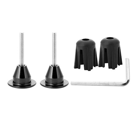 1 Par Aluminiumlegering Sykkel Styregrep Endestykker Pluggstopper Tilbehør (Svart)