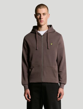 Lyle & Scott Zip Through Hoodie - Brown - XXL