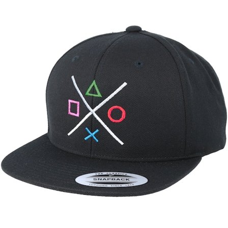 Gamerz - Sort snapback Kasket - Buttons Black Snapback @ Hatstore