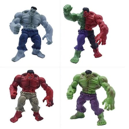 4kpl/setti Supersankari Hulk Hahmo Lelu Monivärinen Hulk Toimintahahmot Keräily Mallilelut Lapsille Pojille Lahjat