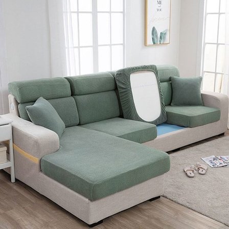 Ensfarvet Sofabetræk GRØN 3-SÆDER 3-SÆDER