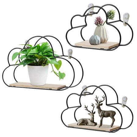 Metal væghylde, dekorativ hængende hylde, loft væghylde, hylder til vægdekoration i stuen, soveværelset, badeværelset, cafe og hotel
