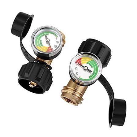 Opgraderet Propantankmåler til Propantank med Tilslutning, Præcis Gasniveauindikator, Perfekt til Grill og Autocamper, Let at Installere (2-pak)