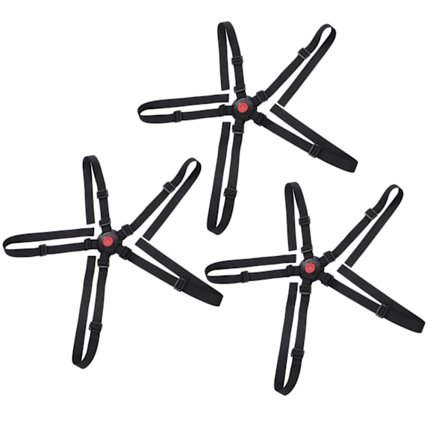 Universell 5-punkts justerbar barnstolssele Ersättningsrem Rund Form Rödaktig Svart