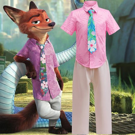 Zootopia 2 Stil Børne Cosplay Skjorte Kostume | Børne Udklædningssæt*160cm*D1569 Lilla