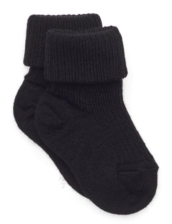 mp Denmark Wool Rib Baby Socks - Black - 17/18