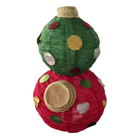 Lysende LED Julekule Dekorasjon Værbestandig Ikke-vevd Stoffkule