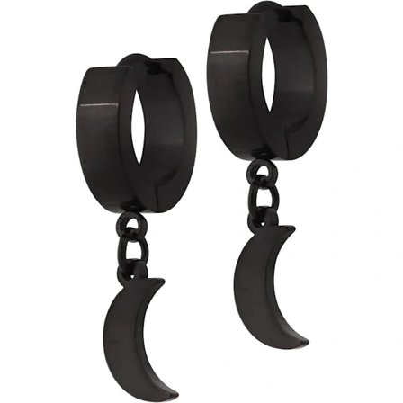 /EA/Svarte halvmåneøredobber, svarte øredobber, alternative øredobber, emo øredobber, grunge øredobber, punk øredobber, goth øredobber, G