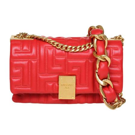 Balmain Shoulder Tas Yn1Bj778Lnqd 3AC , Rood , Dames , Maat: ONE Size Schoudertassen