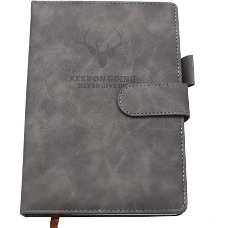 Anteckningsbok A5, 360 sidor konstläder Hardcover Journal Notebooks med pennögla, perfekt för kontor skola hem affärsskrivning och anteckningar (grå)