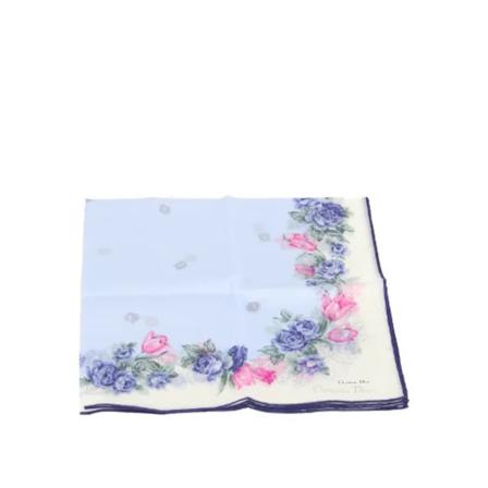Dior Vintage Pre-owned Cotton Scarf blå, Dam Vintage Accessoarer, Dam, Storlek: ONE SIZE
