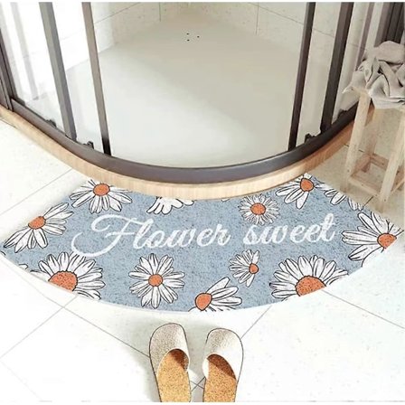 MOTT 50 Kvadrant Böjd Badrumsmatta 45x100cm Halvcirkelformad Badrumsmatta Halkfri Golvmatta Hörn Duschmatta Tvättbar Fläktformad Fotplatta Dörrmatta