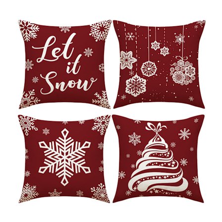 Valentinsdagsgaver Putetrekk 18 x 18 tommer Sett med 4 Julepynt Vinter Dekorativt Stoff Putetrekk