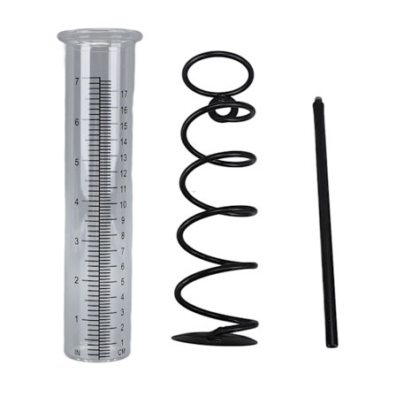 Spiralregnmåler med tydelige skalaer til haveplæne baghave 17 tommer transparent