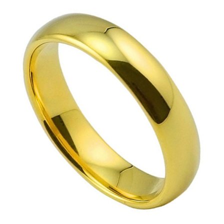 Unisex enkel högpolerad slät kupol finger ring par förlovnings smycken present
