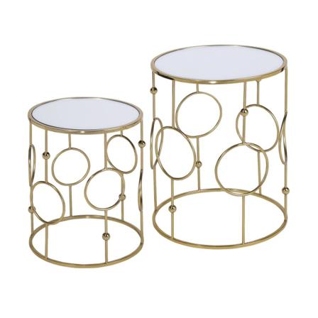 Womo-design Design Sidobordssats Om 2 Ø40 / Ø45 Cm I Guld, Guld