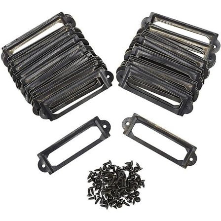 Paket med 50 Antik Bokhylla Etiketthållare 60x17mm Brons Metall