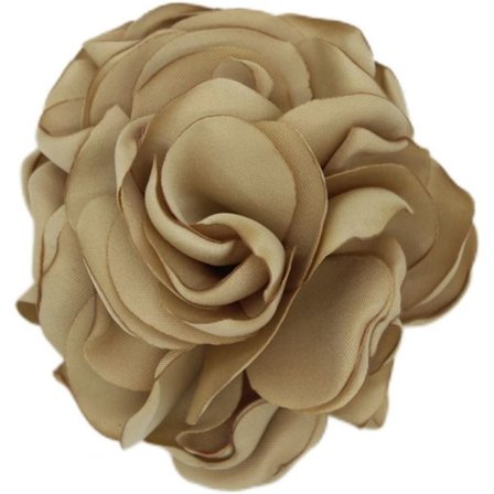 Stof Stor Rose Blomst Brosche Blomster Brosche KHAKI