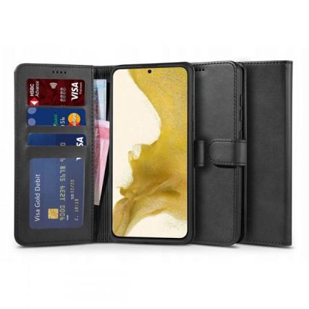 Samsung S22 Plus Plånboksfodral Pu-läder 4-fack Svart