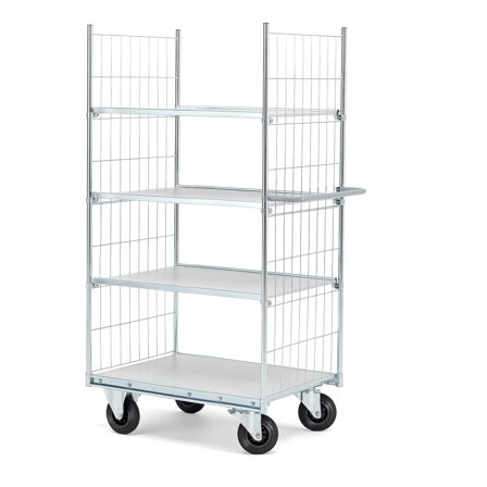 Etagenwagen CARRIER mit 4 Böden, 800 x 600 mm, verzinkt