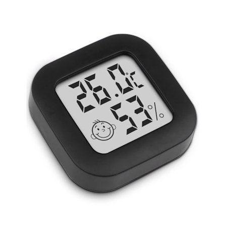 Hygrometer Indendørs Termometer Rumtermometer og Fugtighedsmåler med Temperatur Fugtighedsmåler til Drivhus, Have, Kælder (1, sort, 4,3 cm*4
