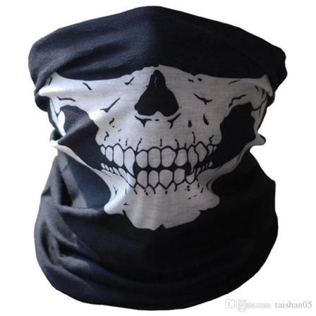 Döskallemask Sjal Halsduk För Backen Bandana Svart 47 X 23 Cm