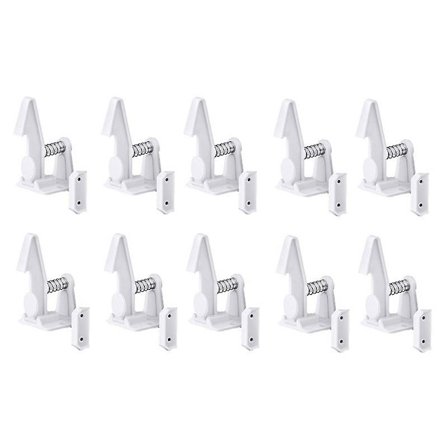 10 stk. Kabinetspærre Magnetiske Skuffer Skab Låse Børnesikre Kabinet Låse Hvid