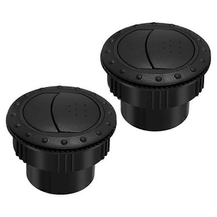 Garneck 2 st 60mm Instrumentbräda Luftventil Utlopp Luftkonditioneringsdeflektor Sida Tak för Bil Husbil ATV A1176 (Svart) Universellt utlopp