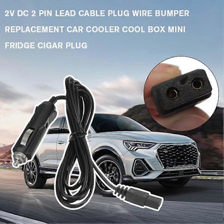 DC 12V Ledningskabelkontakt 2-Pin Laddare För Bilkylare Kylbox Mini Kylskåp