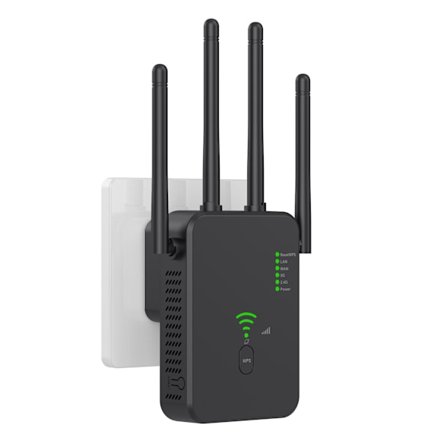 WiFi-repeater 1200 Mbps, WiFi-signalforstærker Dual Band 2,4 GHz og 5 GHz WiFi-netværksforlænger med lang rækkevidde