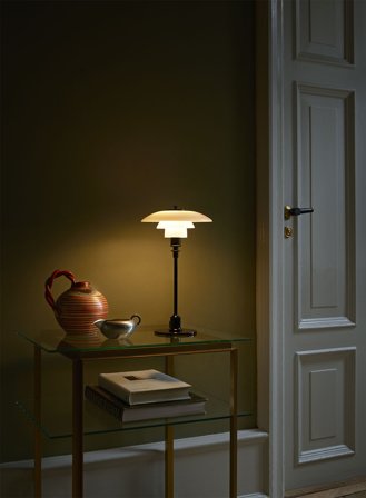 PH 2/1 bordlampe - blank sort/opal