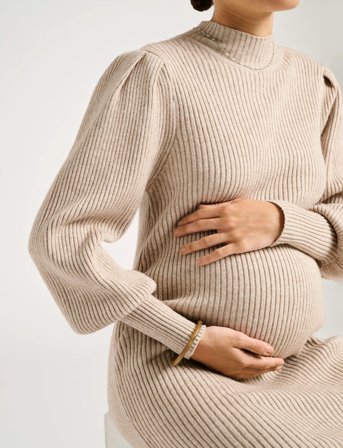 Only Maternity Olmkatia L/S Dress Knt Noos - Cream - L