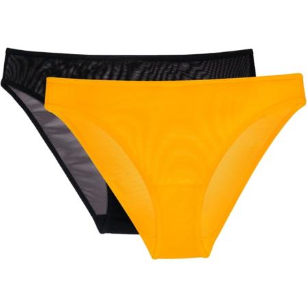 rt & Sexy Women's Mesh High Leg Panty 2 Pack Saffron/Black H 10