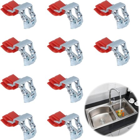 10 kpl Säädettävät Ruostumattomasta Teräksestä Valmistetut Allas Kiinnitys Leikkurit Keittiön, Kylpyhuoneen Ja Suihkun Allas, 50x25x18mm