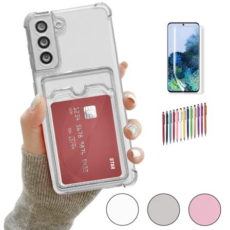 Samsung Galaxy A14 5G - Beskyttende kortholder, transparent Rosa