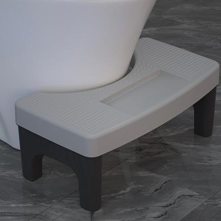 Toalett Vuxen fotpall Anti-halk tålig fotstödspedal för sovrum Gray and Black