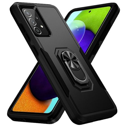 Til Samsung Galaxy A52 4g/5g/a52s 5g Defender Series Velbeskyttet Pc + Tpu telefoncover Rotary Ring Kickstand Mobiltelefontaske