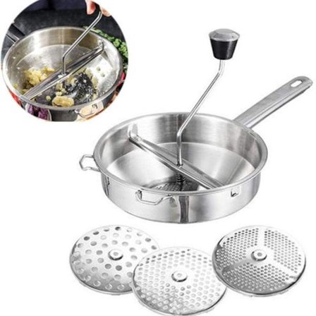 Rustfrit stål si med 3x si indsatser - si til suppe KLB