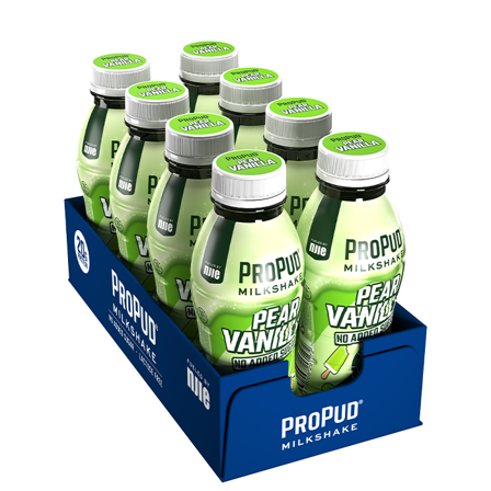 8 x ProPud Protein Milkshake, 330 ml, Pear vanilla