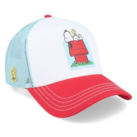 Capslab - White trucker Gorra - Peanuts Snoopy Blue/White/Red Trucker @ Hatstore