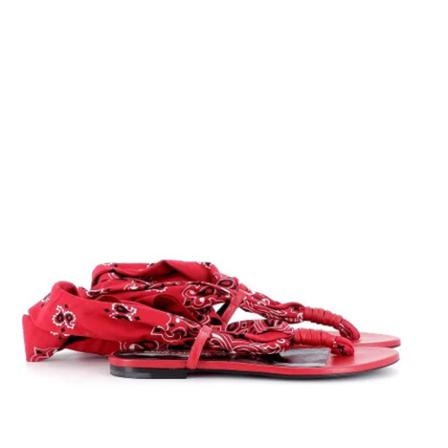 Saint Laurent Vintage, Pre-owned Leather sandals Rood, Dames, Maat:36 EU,stof