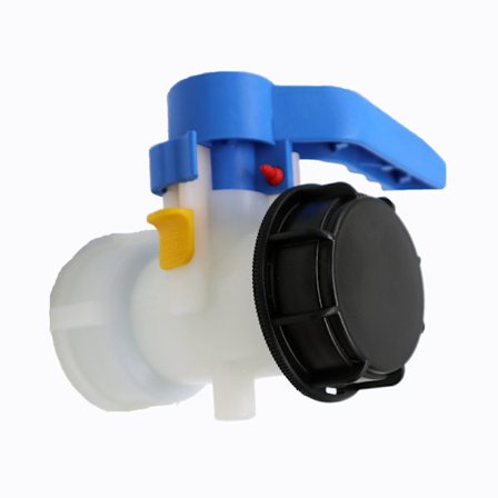 Ventil för IBC-tank 1000 liter 2" / 62 mm Integrerad plastfjärilsventil DN50 (62 mm)