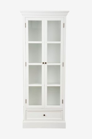 Nordic Furniture Group - Vitrineskab Bristol, 2 låger - Hvid - Skabe - Fra Homeroom