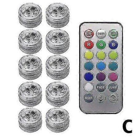 Värillinen kauko-ohjattava LED-vedenpitävä valo, autonosat, tunnelmavalo kauko-ohjaimella